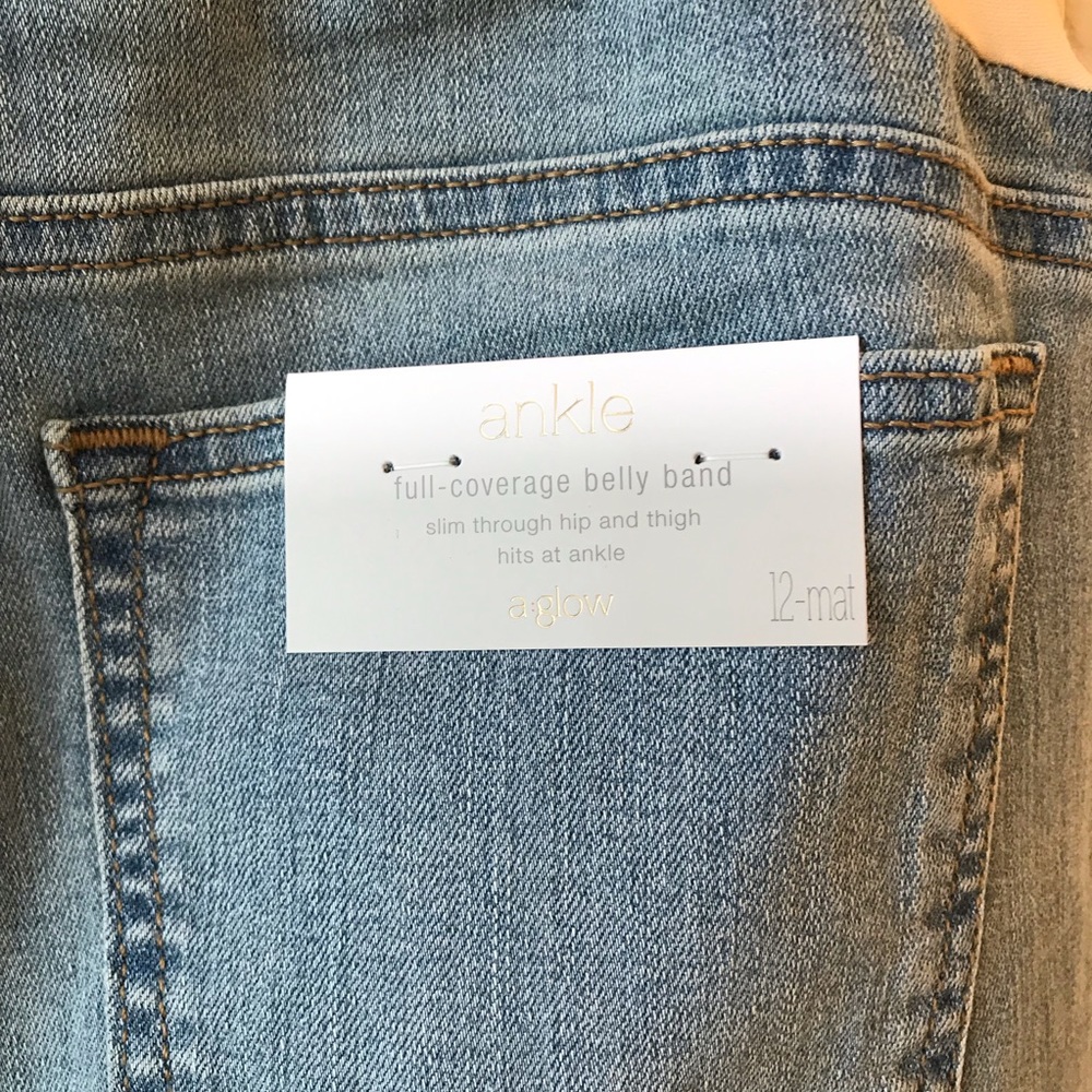Maternity Blue Jeans NEW Size 12 Ankle Length Belly Band Light Wash Gift for Her - Picture 7 of 7